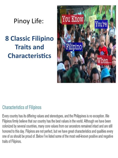 Pinoy Life: Classic Filipino Traits and Characteristics.